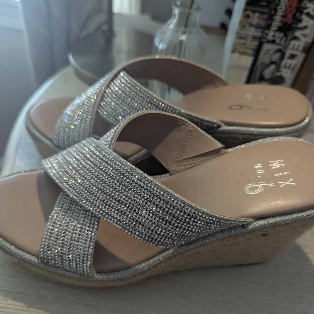 Mix No. 6 Silver Wedge Sandals